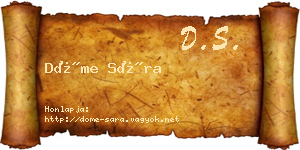 Döme Sára névjegykártya